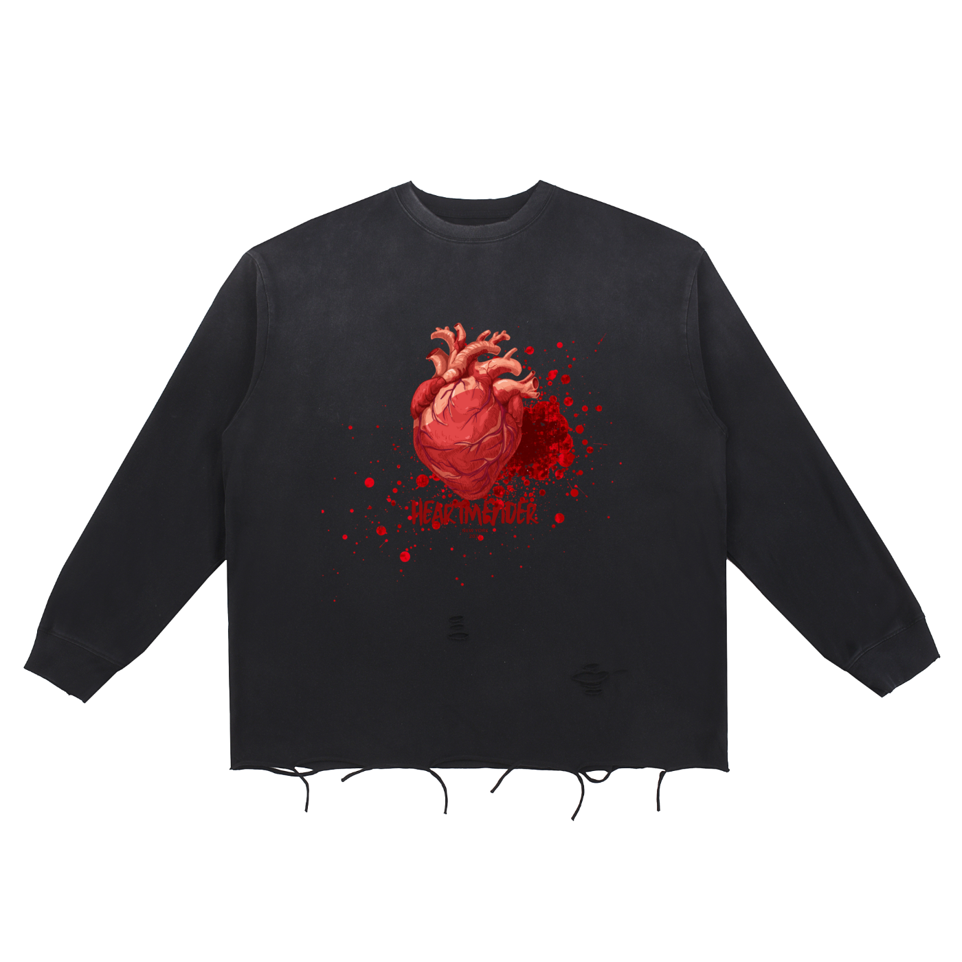 Snow Wash Raw Edge Cotton T-Shirt