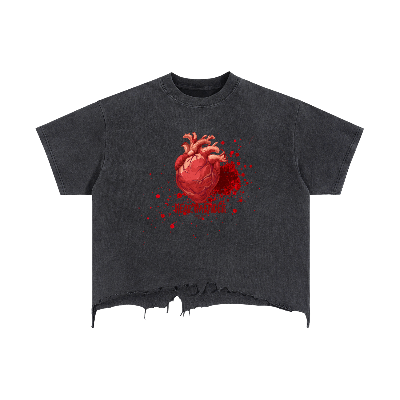 Vintage Wash Boxy Distressed Hem T-Shirt