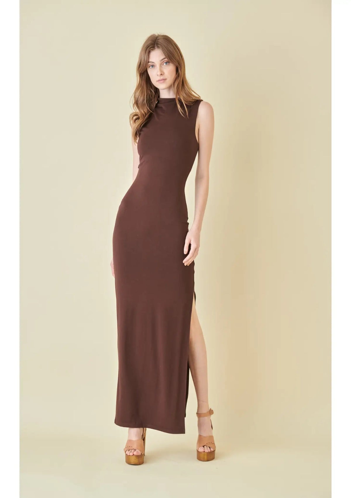 Neck Drape Maxi Dress