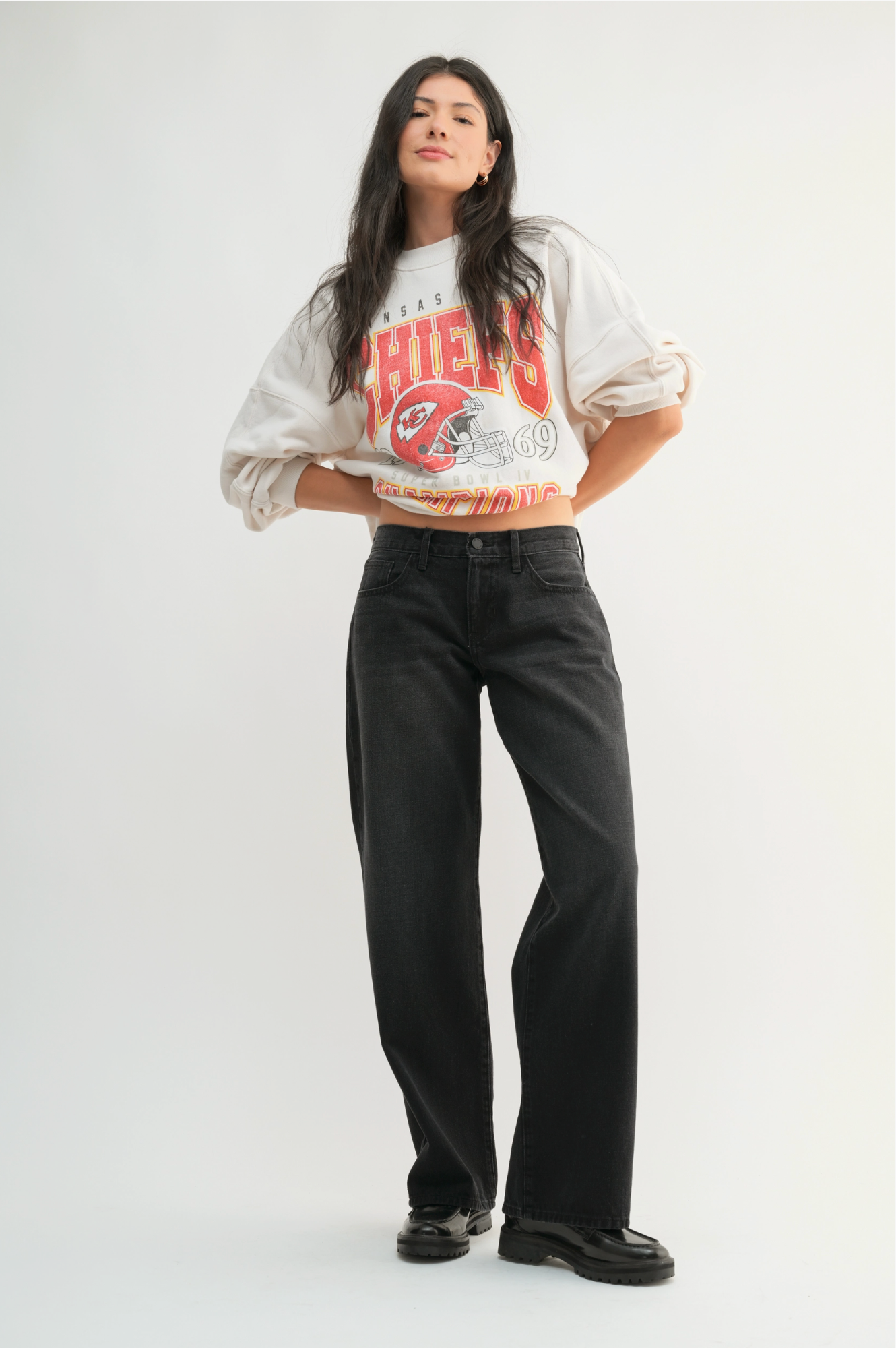 Classic Low Rise Baggy Slouch - Washed Black - BP436N