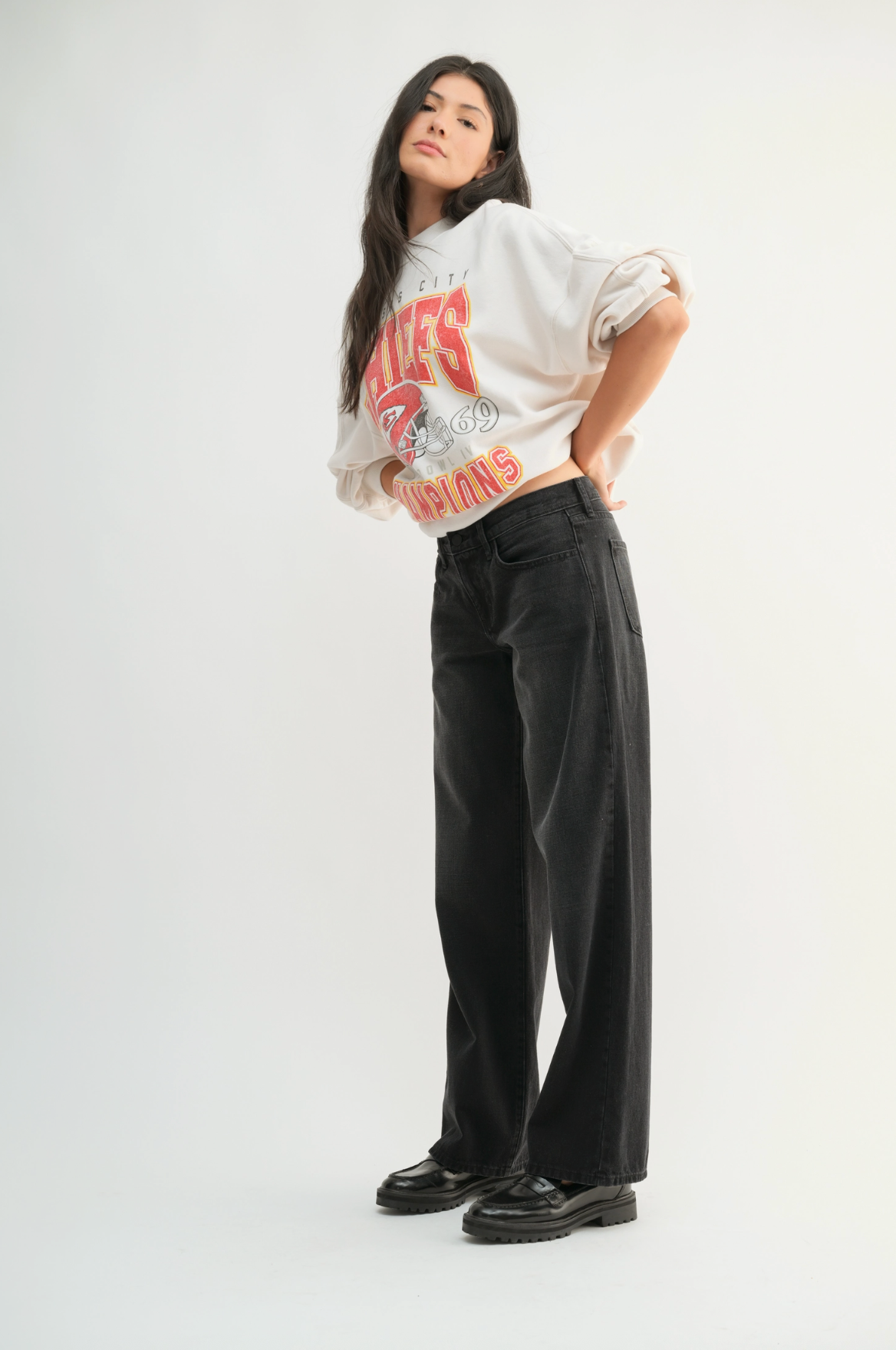 Classic Low Rise Baggy Slouch - Washed Black - BP436N