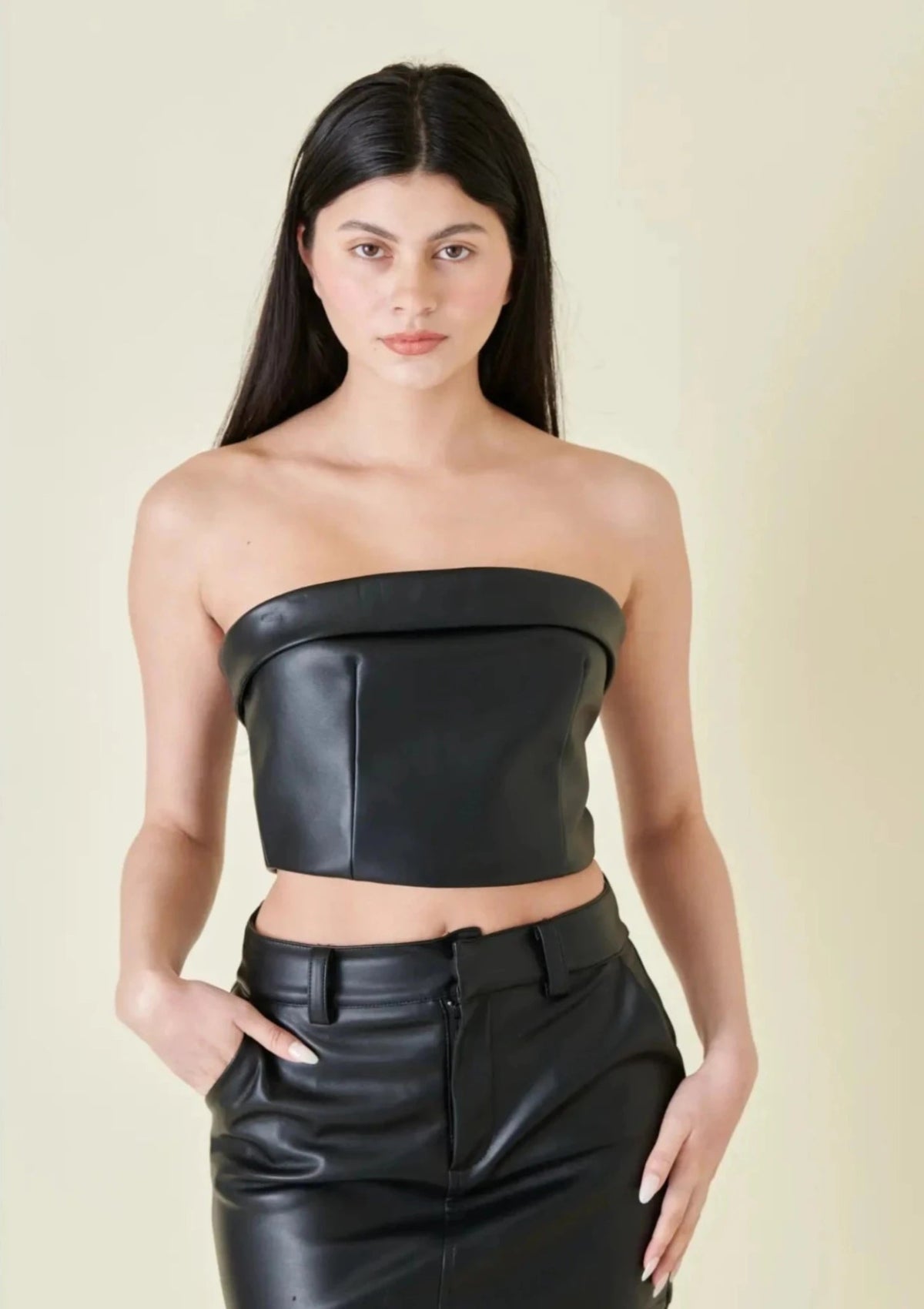 Vegan Leather Crop