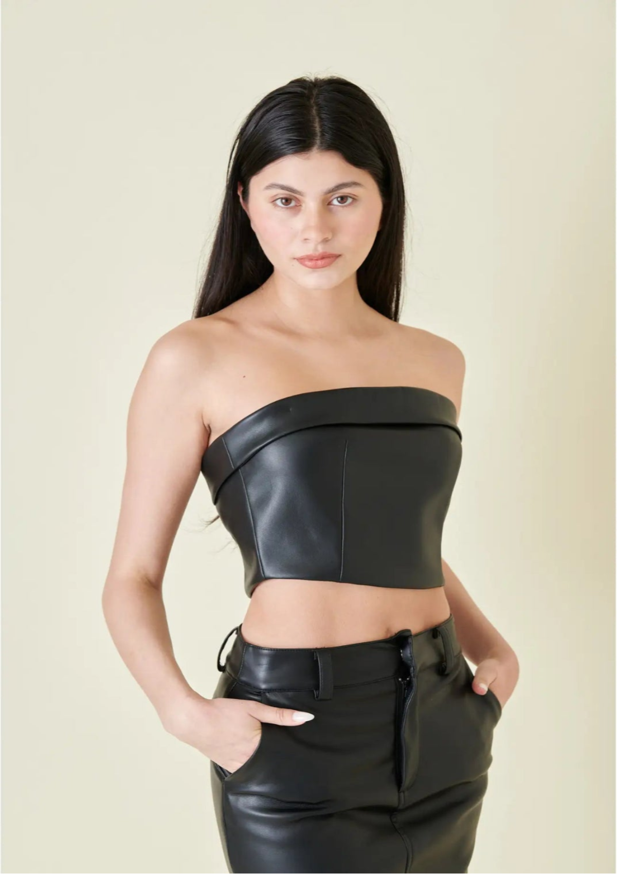 Vegan Leather Crop