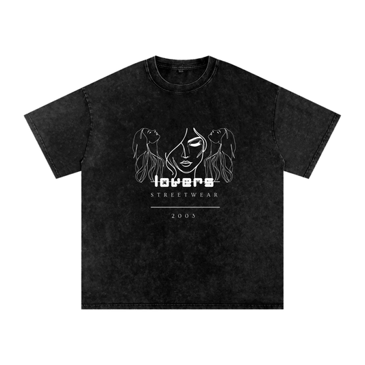 Snow Washed Oversized Cotton T-Shirt